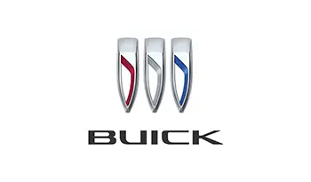 A buick logo with three different colors on it.