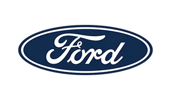 A blue and white logo of ford